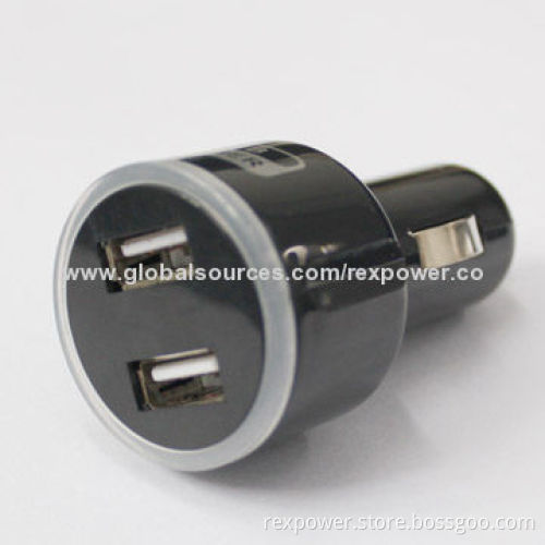 Hot Sale Dual-USB Car Charger with 5V/2,000mA Output